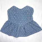River Island NWT Denim Broderie Corset Top Photo 0