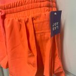 JoyLab Neon Orange High Rise Pleated  Athletic  Shorts Photo 4