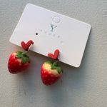 Strawberry Heart‎ Drop Earrings Cute Red Dangle Fruit Style Jewelry new Photo 4