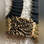 Vintage Gold tone metal Statement belt elastic adjustable 34” Renaissance Photo 9