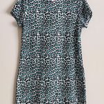 Jude Connally Ella Leopard Print Shift Dress Size M Stretch Aqua Made in USA Blue Size M Photo 0