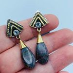 Ruby Two-Tone  In Kyanite & Blue Topaz Sterling Silver Earrings Photo 3