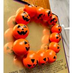 Jack O Lantern Halloween Stretch Bracelet New Wooden Beads Orange Festiv… Photo 8