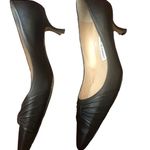 Manolo Blahnik  Black Leather Kitten Heel Photo 2