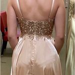 Dillard's Beautiful Champagne Color Prom Dress Photo 2