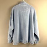 Aerie  Getaway Quarter Snap Sweatshirt Oversized American Eagle Large Denim Blue Photo 2