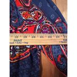 LASCANA Paisley Print Smocked Mock Neck Long Sleeve Blouse Women 12 Blue Photo 7