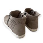 Pierre Dumas  Comfort Foam Perforated Slip On Sneakers High Top Taupe Fast-5 Photo 6
