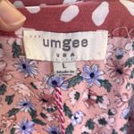 Umgee  Women's Pink Printed Floral Boho Mini Dress Size L. NEW Photo 5
