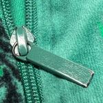 Y2K Velour Track Jacket Women's Medium Green Black Punk Skater Grunge Whimsigoth Photo 7