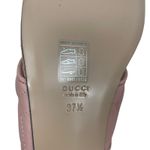 Gucci GG Logo Marmont Leather Thong Flat Sandals Pink Gold Size 37.5 Photo 10