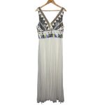 XScape  Embellished Goddess Pleated Sequin White Formal Gown Dress Size 14 NWT Photo 3