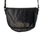 Patricia Nash  Black Leather Tooled Crossbody Saddle Bag Western Boho Purse Photo 3