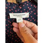 Beach Lunch Lounge Womens Top Sz large Navy Pink Hearts Long Sleeves Fairycore Blue Photo 4