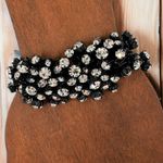 J.Crew Onyx Black Metal and Clear Crystal Jumble Jeweled Bracelet Photo 1