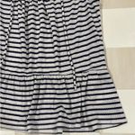 Como vintage Navy Blue White Striped Peplum Coastal Grandma Tank Top Photo 2