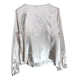 New House of Aama X Target Satin Blouse Shirt Ivory Bow neck sz XL NWT career Photo 5