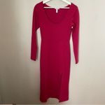 Leith  Dress Long Sleeve Midi Pink Slit Cocktail Casual Neutral Trendy Photo 1