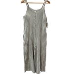 Rylee + Cru Storm Stripe Organic Cotton Bridgette Cropped Jumpsuit Size XS Blue Photo 9