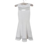 French Connection  Quiet Luxury Sheer Fit & Flare Knit Mini Dress 2 White Bridal Photo 6