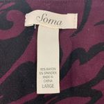 Soma  Purple Black Floral Ultra Soft Stretch Twist Detail Dress [Size‎ Large] Photo 5