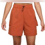 Nike loose fit high rise cargo shorts orange rust women’s size small new casual Photo 1