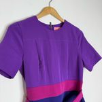 LDT Colorblock Belted Dress Size 4 – Purple Pink Navy Short Photo 6