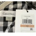 Calvin Klein Women's Dress Size 12 Black and White Gingham One Shoulder Sheath Photo 6
