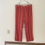 Toad & Co Maj Hemp Wide Leg Pants in Rockrose Striped Print Size Large Pink Photo 1