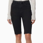 Favorite‎ Daughter Eva Long Slim Denim Shorts Black Size 24 Photo 0