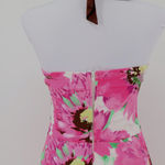 City Triangles Pink Floral Halter Dress Rockabilly 50s Pinup Belted Retro Size 5 Photo 11