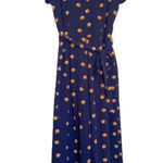 Monteau Elegant Navy Blue, Yellow Polka Dot Pantsuit Photo 0