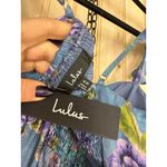 Lulus NWT  Sweet Like Sangria Blue Floral Ruffled Bustier Midi Dress Resort Sz XS Photo 6