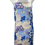 ZARA NEW  Multicolor Silky Satin Floral Sleeveless Strapless Tube Tank Dress XS Photo 0