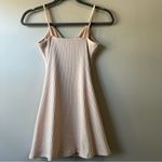 Privacy Please  Neutral Beige Ribbed Mini Dress with Tortoise Buttons Size XXS Photo 7