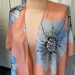Peach & Blue Floral Kimono Lightweight Cardigan Swim Coverup‎ Orange Size undefined Photo 1