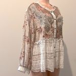 POL Velvet Burnout Lace Combo Embellished Tunic in Beige Combo sz medium Photo 7