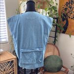 Vintage Protest Blues Zip Up Denim Fisherman Utility Vest Blue Size M Photo 1