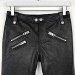 Coach Black Calfskin Italian Leather Pants 0 NWOT Photo 2