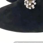 Christian Louboutin Bootini MJ 100mm Black Suede Crystal Button Ankle Boots 37 Photo 2