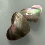 Mother of Pearl Heart Statement Clip On Earrings Pink Photo 4
