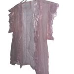 Women's Pink Sheer Lace Lingerie Cover Up Kimono Cardigan Size Large Photo 2