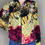Kaktus Y2K Retro Women’s Abstract Animal Print Fleece Zip Cardigan Photo 5