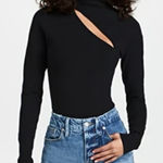 Good American NWOT  Women's Size 0 Black Long Sleeve One Piece Bodysuit Photo 0