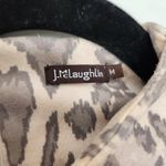 J. McLaughlin  Liz Sheath Dress M Jaguar Neutral Animal Print Faux Suede Autumn Photo 5