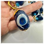 Evil Eye nazar beaded vintage long necklace Blue Photo 3