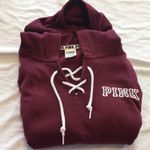 PINK - Victoria's Secret PINK Maroon Black Hoodie Photo 2