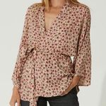 Jen's Pirate Booty x FREE PEOPLE | Beige Pink Floral Kimono Wrap Boho | Small Photo 0