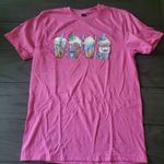 Gildan Pink Lilo & Stitch coffee cup tee.  softstyle Size Small Photo 0