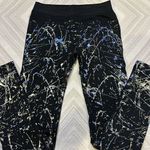 Electric yoga Women’s Black with Silver Splatter Fleece Lined Leggings Photo 2